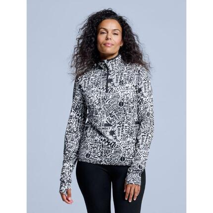 Bluza narciarska - Damska - Cabin Life - Biały/czarny