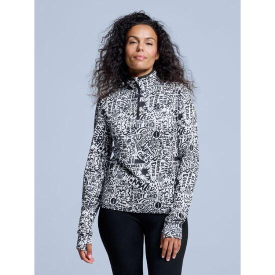 Bluza narciarska - Damska - Cabin Life - Biały/czarny