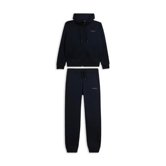 Tuta con full zip cappuccio e fondo a polsino