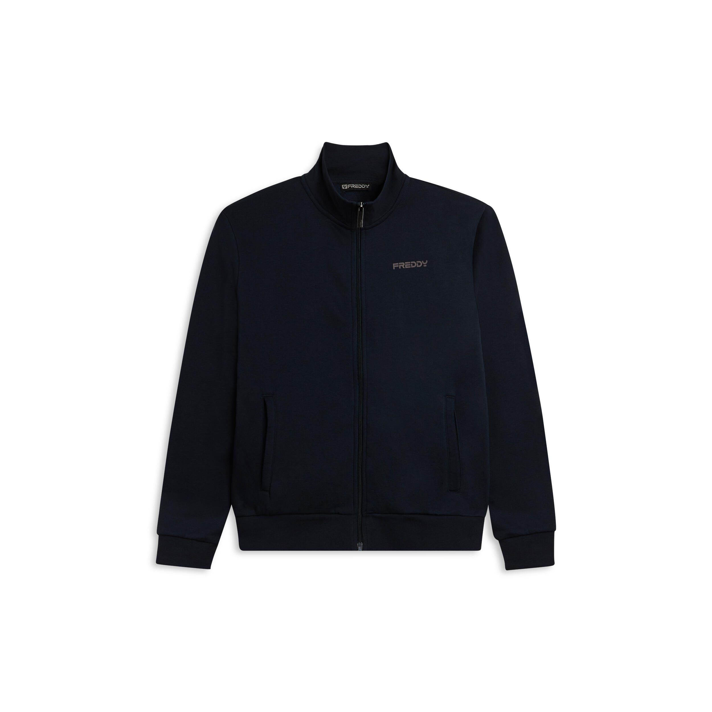 Freddy - Sweat-shirt Entièrement Zippé Avec Col Montant Et Poches Passepoilées - Sweat Zippé - Bleu - Decathlon