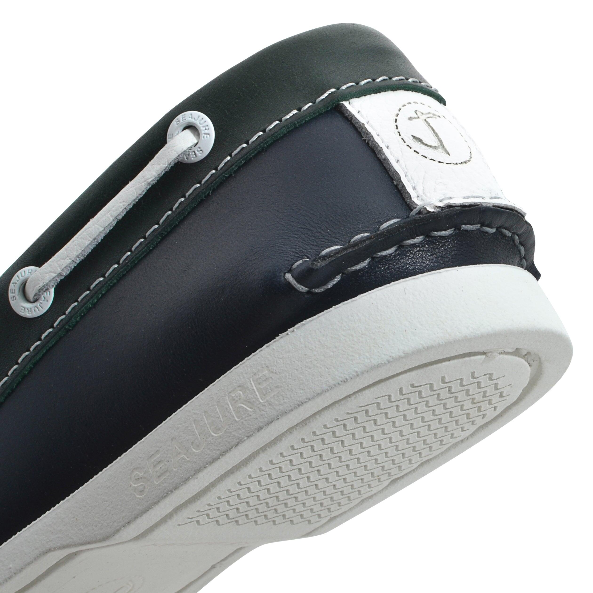 Hombre Cuero Zapatos Náuticos Mossy Azul marino, Blanco, Verde 4/4
