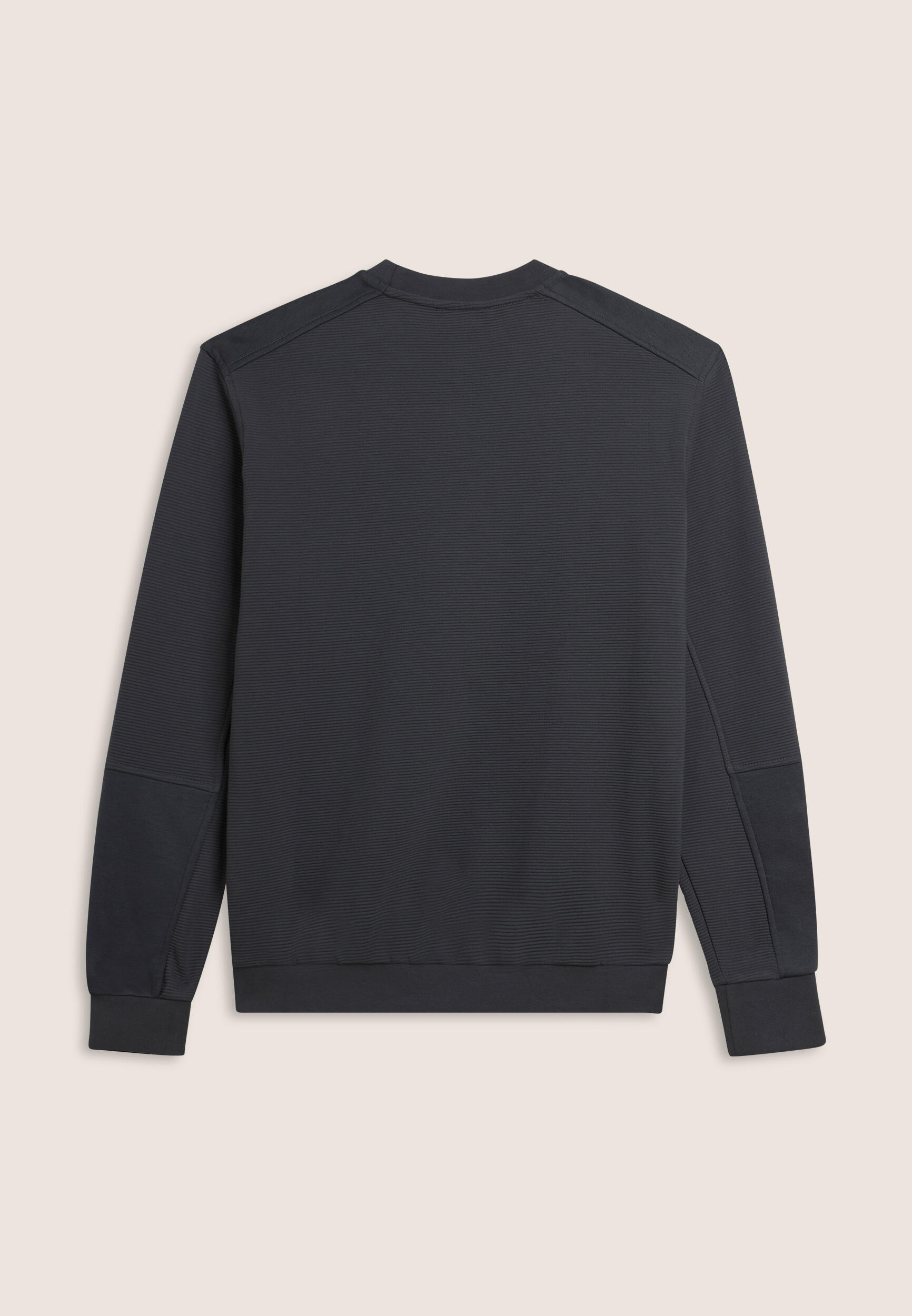 Sudadera de cuello redondo en tejido de rayas con logotipo estampado 2/3