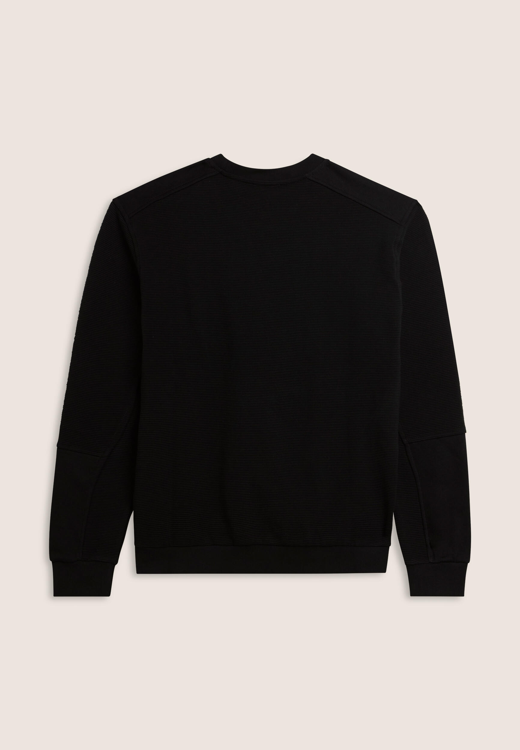 Sweat-shirt à col rond en tissu rayé avec logo imprimé 2/3