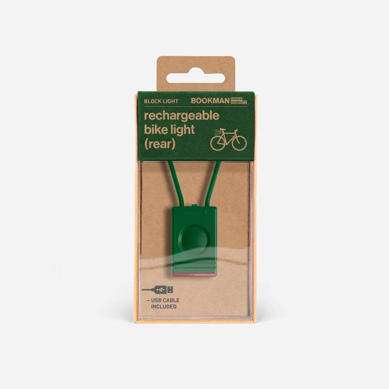 usb achterste led fietslicht Bookman Block 3/4