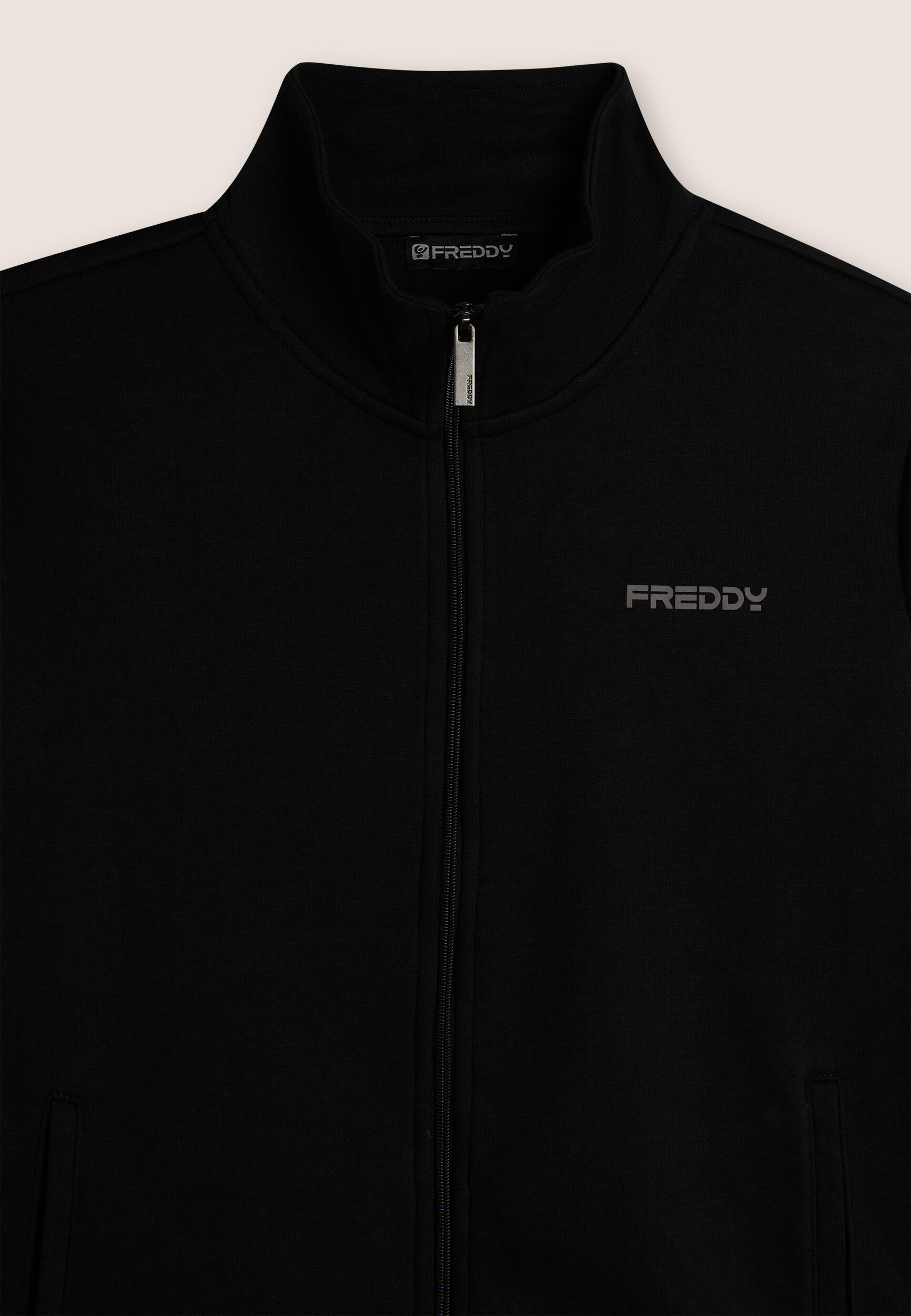 Tuta full zip in felpa garzata con collo alto e gamba dritta 3/3