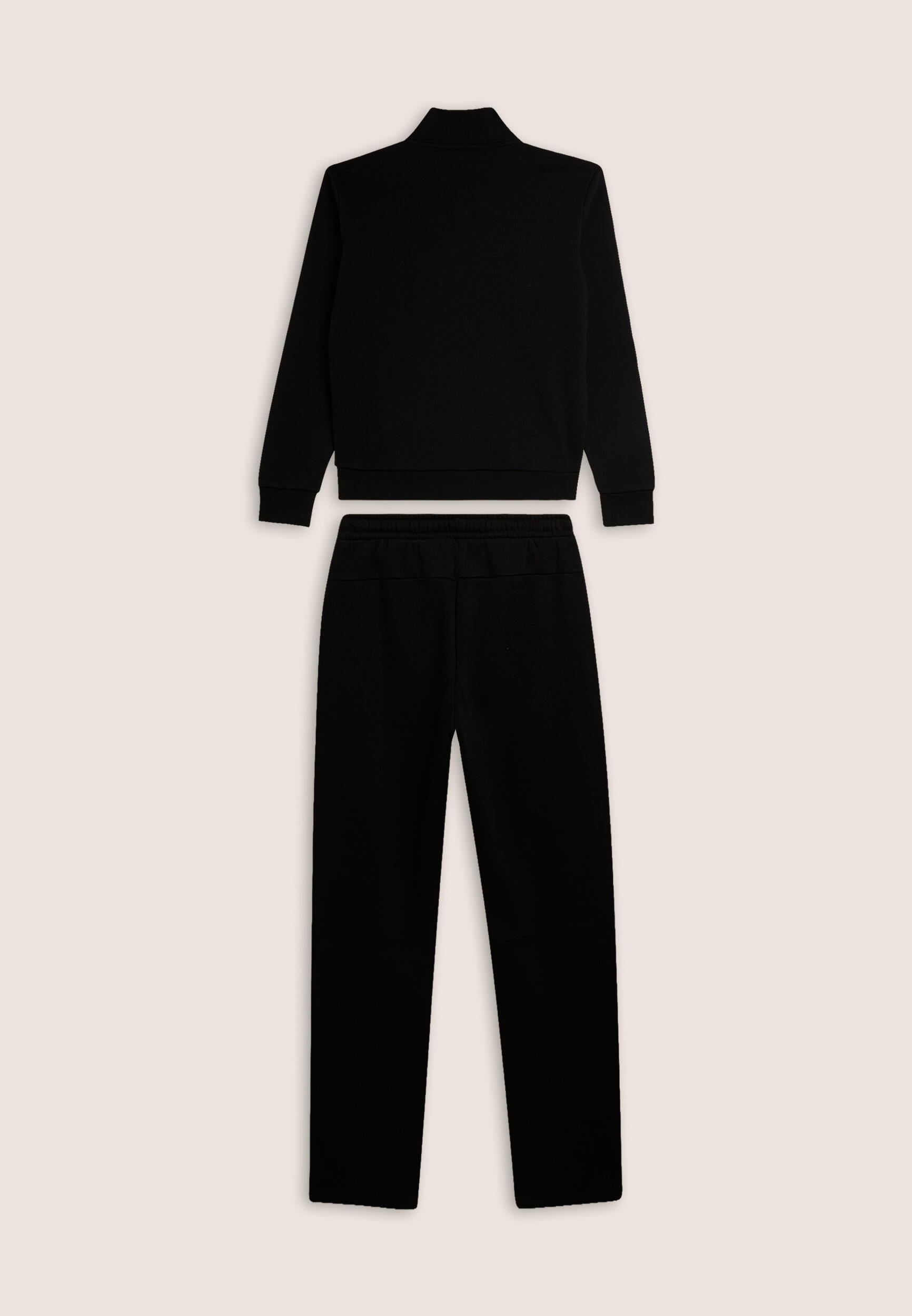 Tuta full zip in felpa garzata con collo alto e gamba dritta 2/3