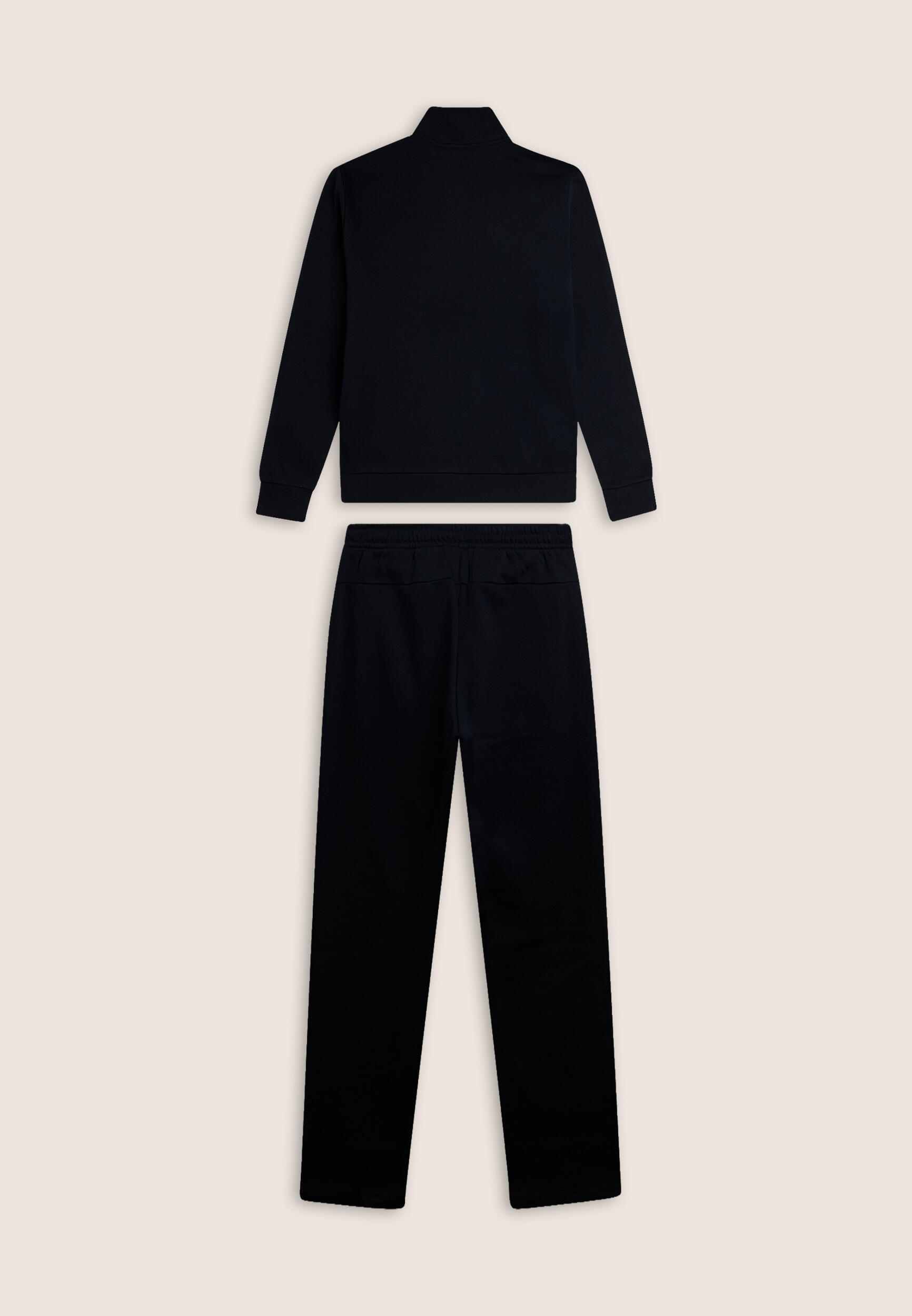Tuta full zip in felpa garzata con collo alto e gamba dritta 2/3