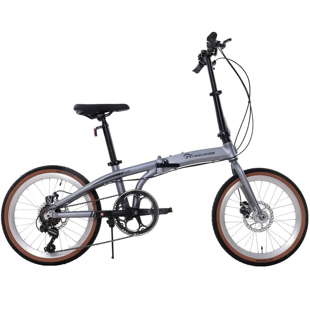 Skladací bicykel EM1 20" – Shimano 7 rýchlostí, hliníkový rám, kotúčové brzdy