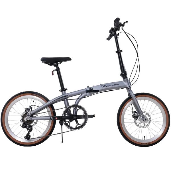 EVERCROSS Bicicleta Plegable 20”-7 Velocidades-Cuadro Aluminio Ultraligero-Freno Disco-EM1