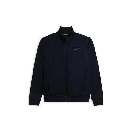 Sweat-shirt entièrement zippé avec col montant et poches passepoilées