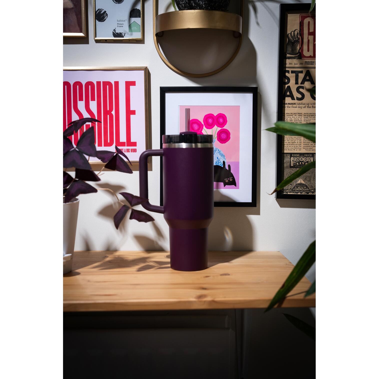 Bouteille D'Eau Isotherme 1,18L - Yoga - Fitness - Gourde Avec Poignée - Thermos 5/6