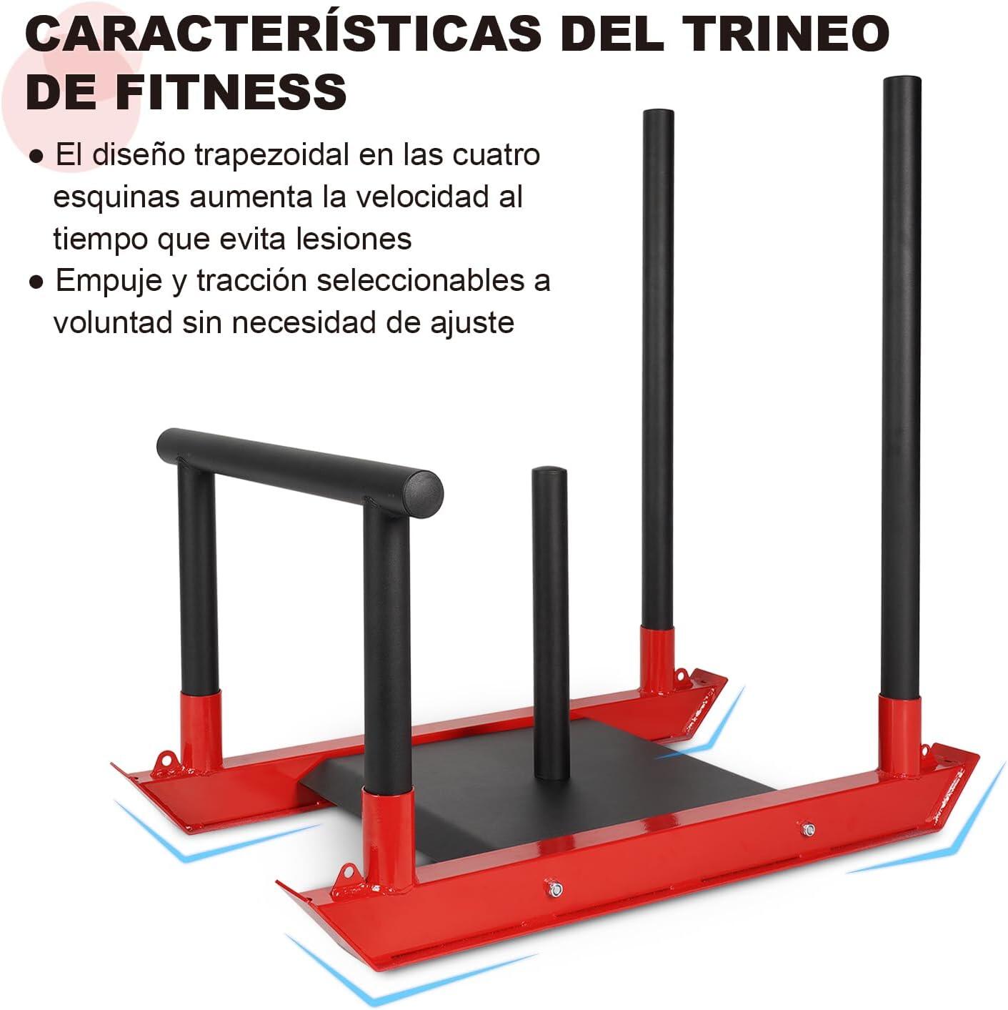 Trineo de Peso para Empujes Entrenamiento de Fuerza y Velocidad con Correas 3/5
