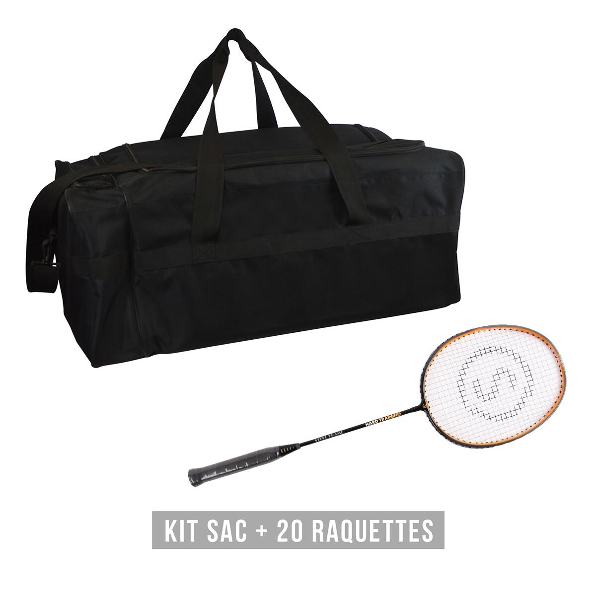 Sporti France - Kit Raquettes (sac + 20 Raquettes) Sporti Hard Training - Raquette De Badminton - Noir - No Size - Decathlon