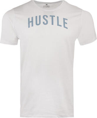 Heren t-shirt athl dpt – 100% katoen, 'hustle', korte mouw, wit