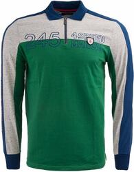 Polo rugby homme manches longues demi-zip colorblock, 2XL
