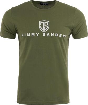 Jimmy sanders heren t-shirt khaki m slim fit
