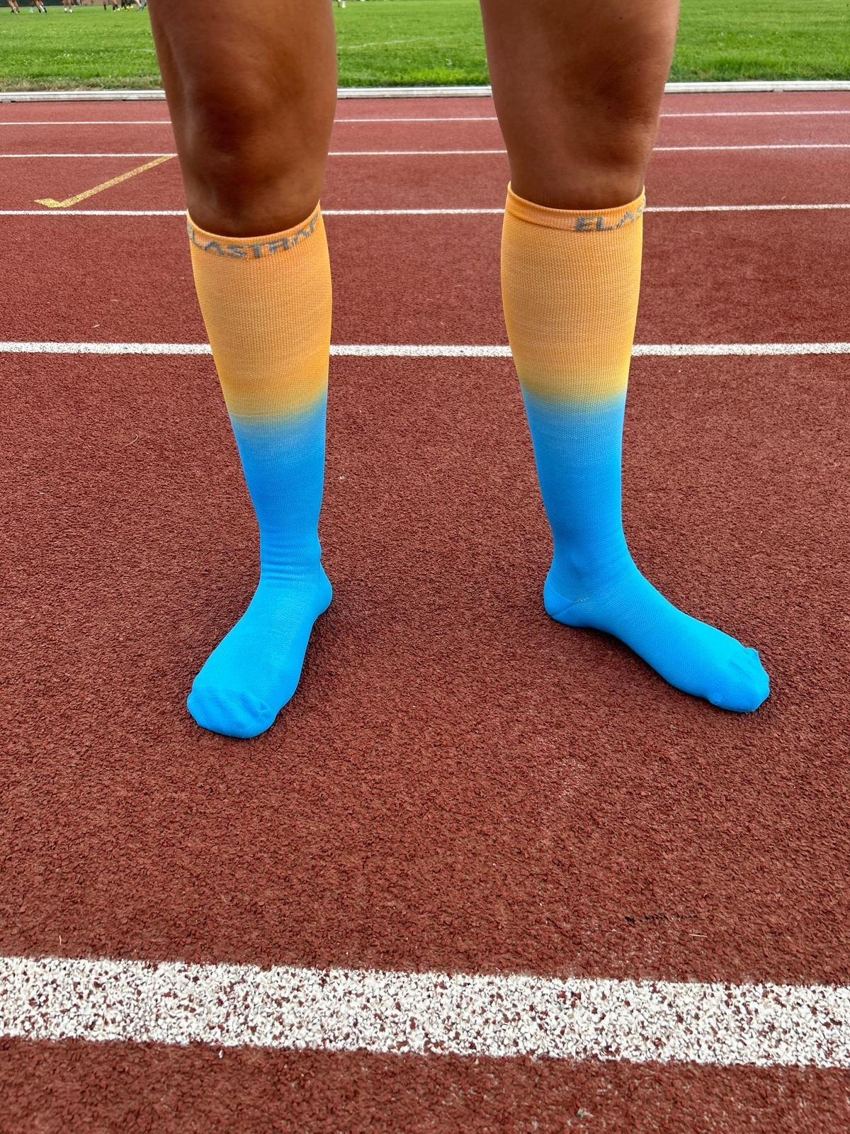 Chaussettes de compression hautes - Running, course, vélo et sports - Tie & dye 3/6