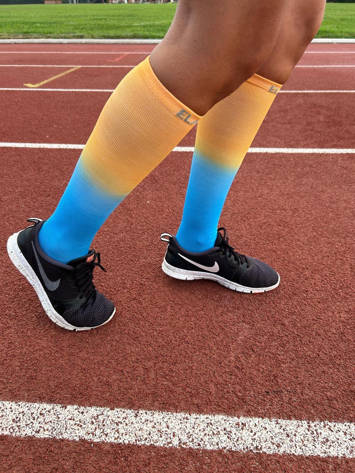 Chaussettes de compression hautes - Running, course, vélo et sports - Tie & dye 2/6