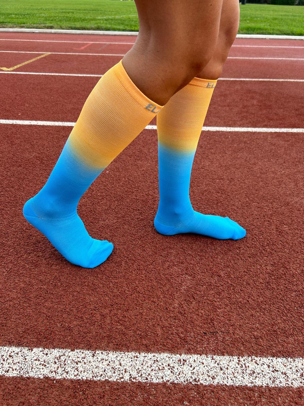 Chaussettes de compression hautes - Running, course, vélo et sports - Tie & dye 4/6
