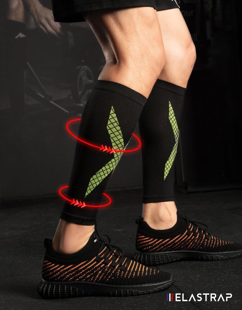Manchons mollet de compression X-Sport - Effort et récupération - Noir et Jaune 4/5