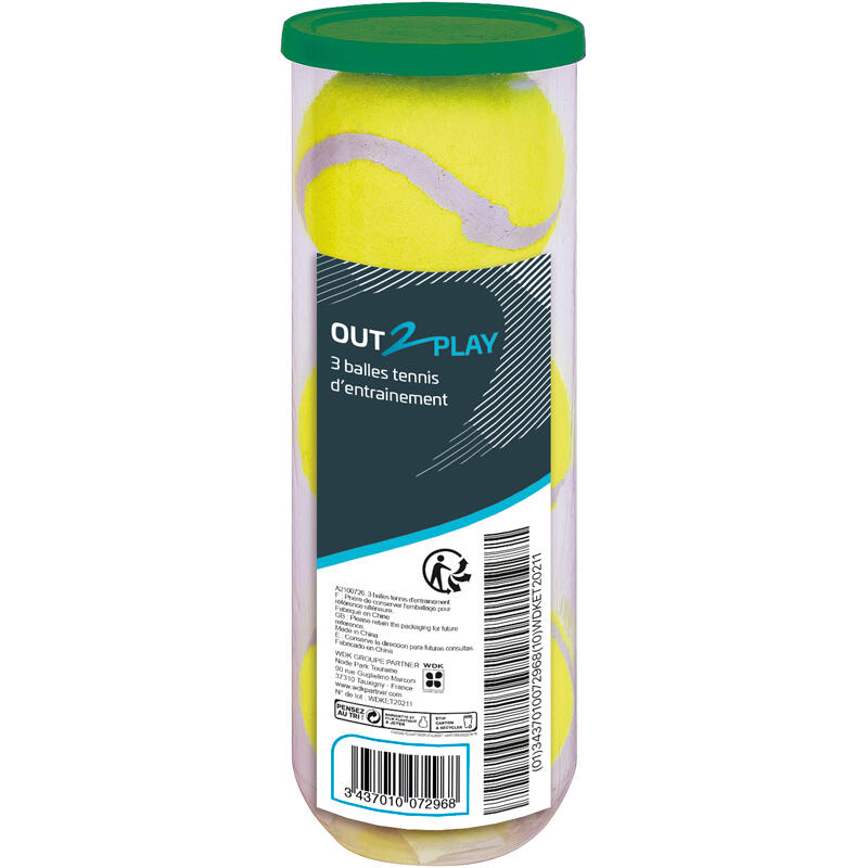 Tube 3 Balles Tennis Entraînement - OUT2PLAY 1/1