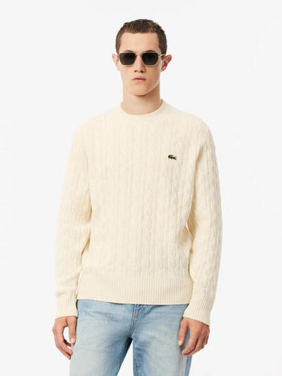 Pull torsadé Lacoste en laine - Homme