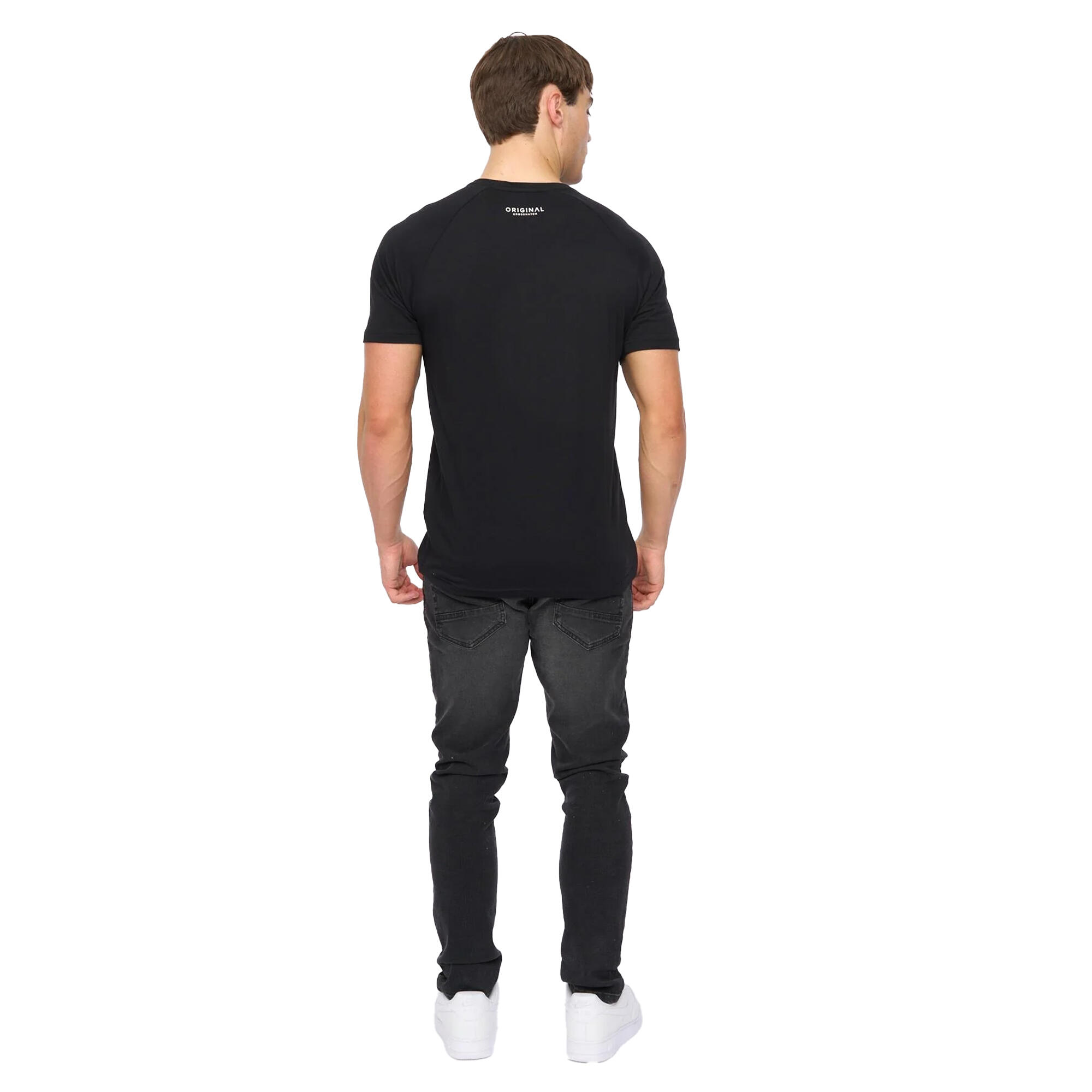 Maglietta Uomo Crosshatch Chantlars Nero 3/4
