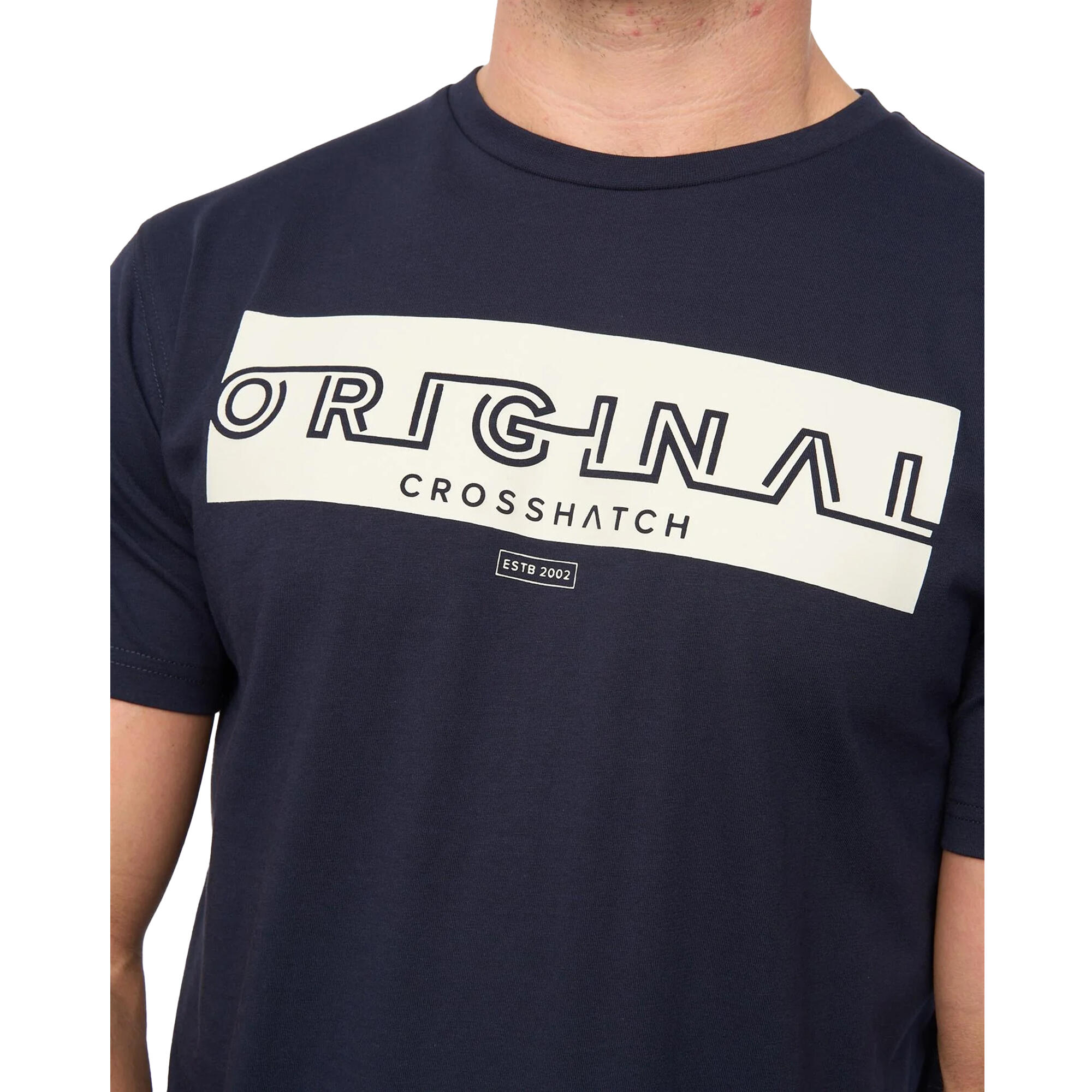 Maglietta Uomo Crosshatch Kratmoss Blu Navy 4/4