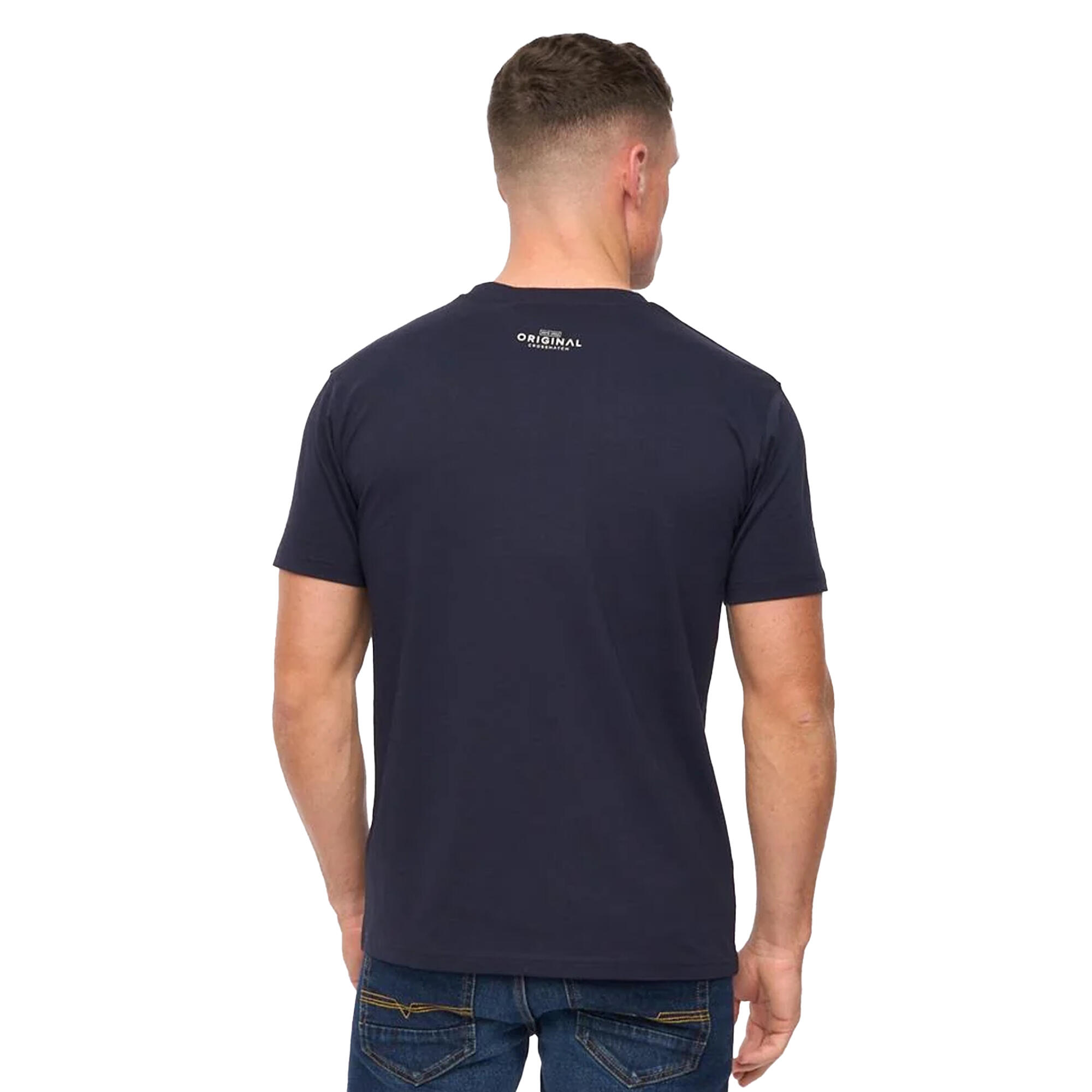 Maglietta Uomo Crosshatch Kratmoss Blu Navy 3/4