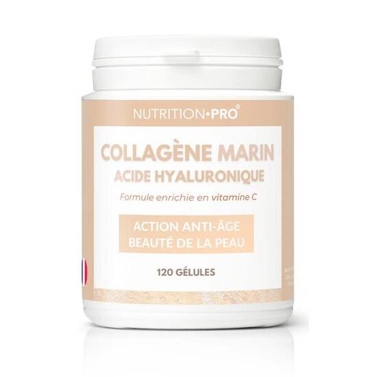 COLLAGÈNE MARIN HYDROLYSÉ / ACIDE HYALURONIQUE - 120 GÉLULES