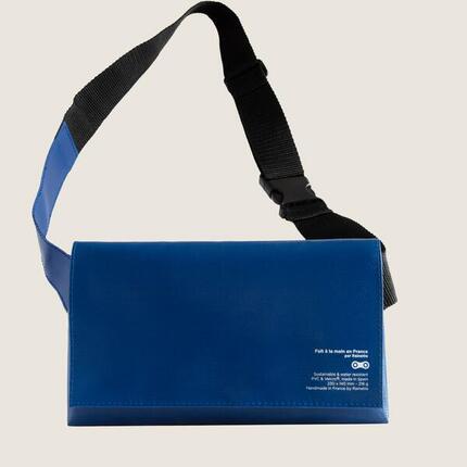 RAINETTE Banane bandoulière étanche vert canard, 8 poches.