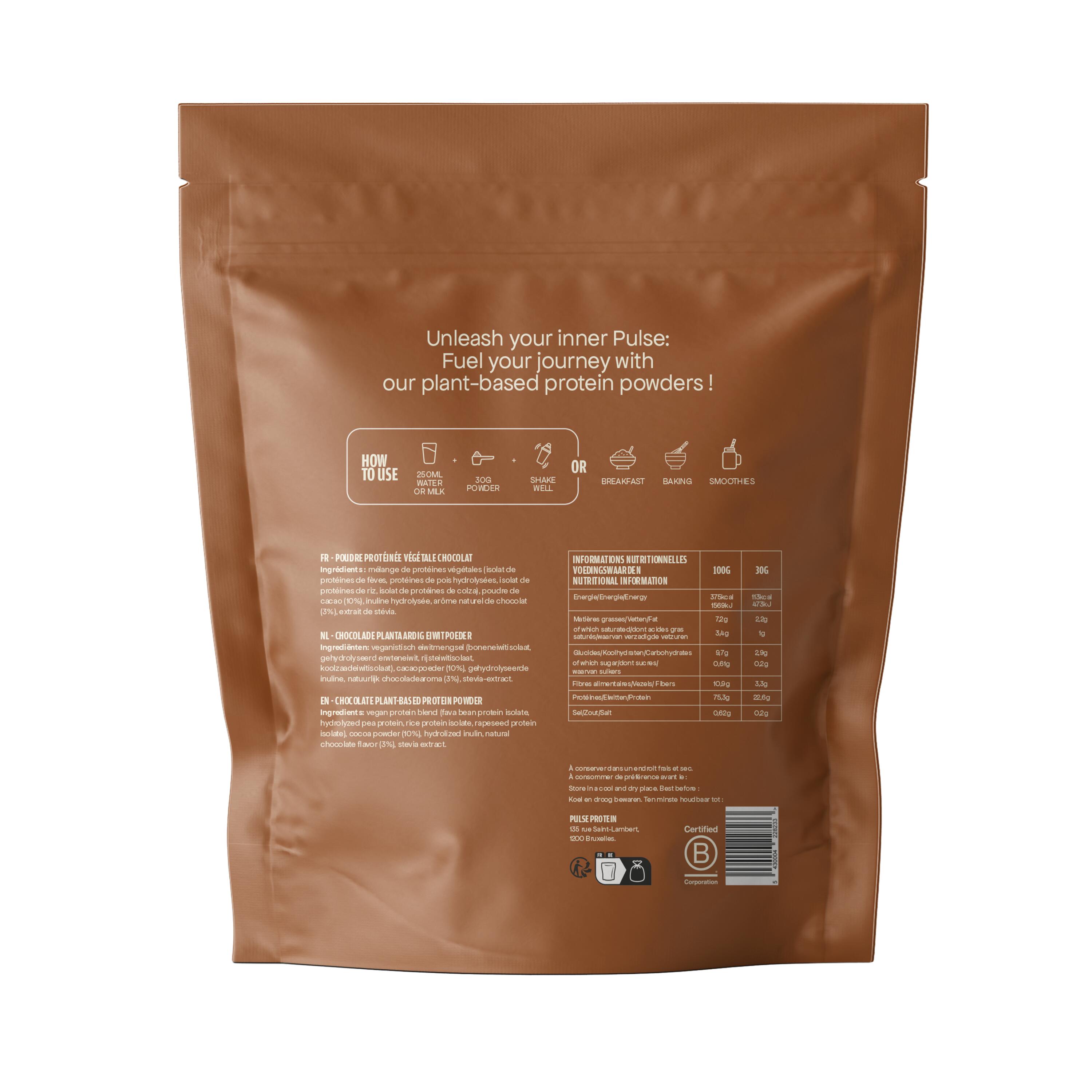 Poudre protéinée vegan chocolat 750g 5/7