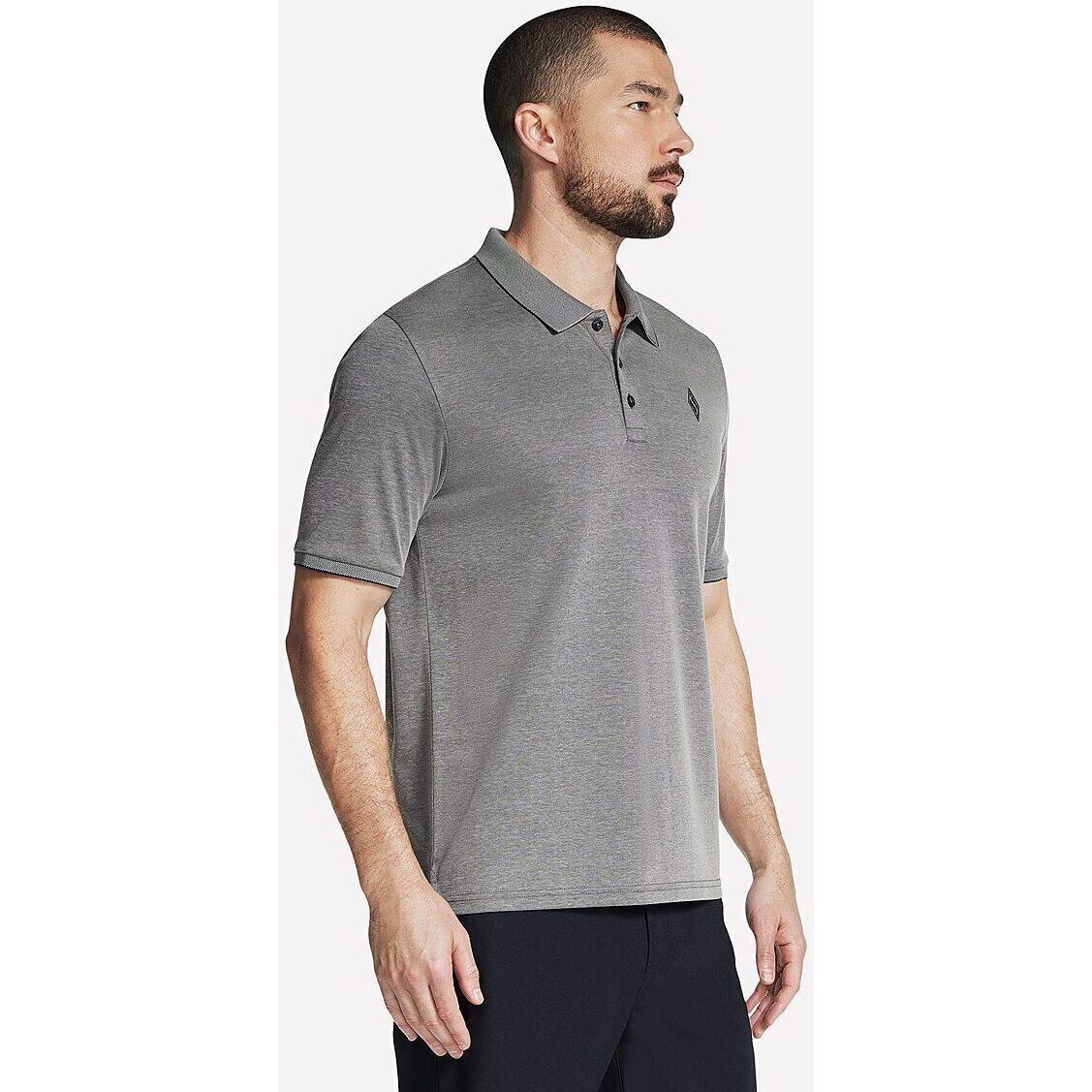 T-Shirt Skechers Off Duty Polo, Cinza, Homens 3/4