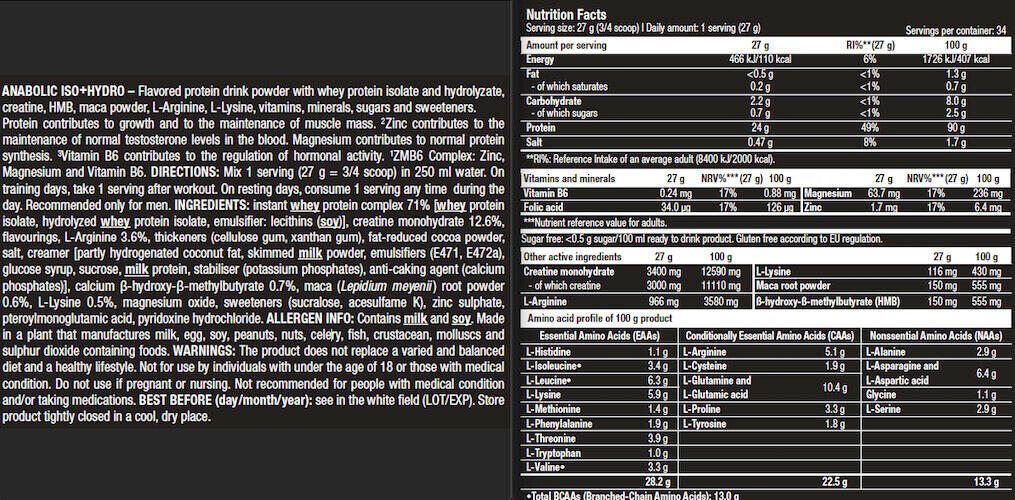 Anabolic Iso + Hydro 2000 Gr Cookies - Cream 3/3