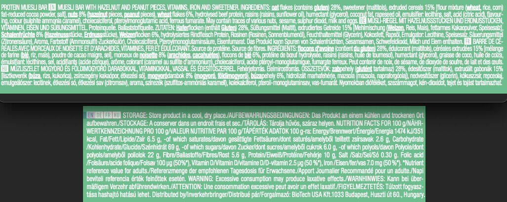 Barres énergétiques - Protein Muesli Bar - Noisette 3/3