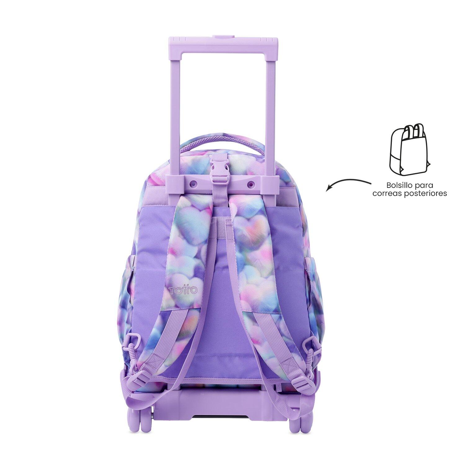 Totto Mochila escolar ruedas Tiza Desmontable Corazones Poliéster reciclado 32 4/6