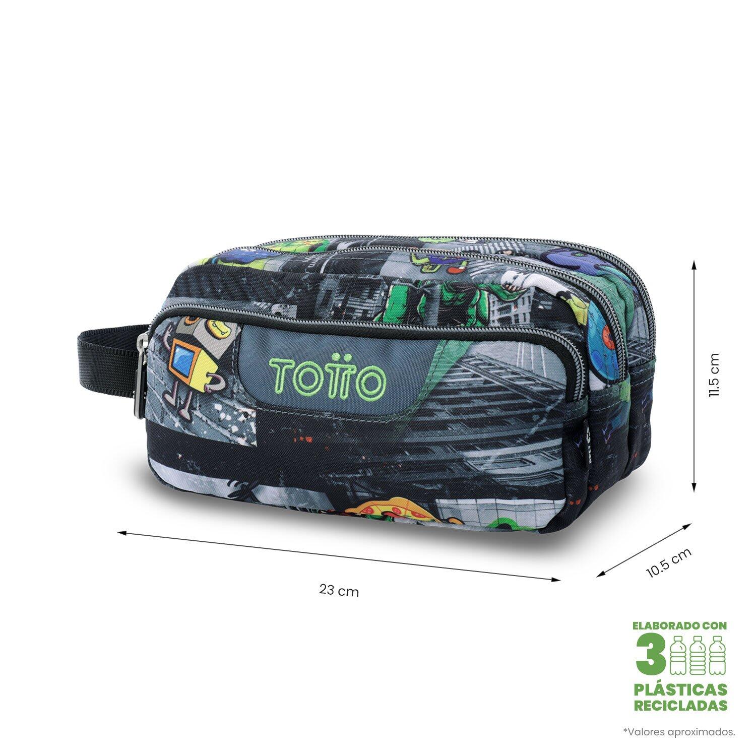 Totto Estuche escolar Agapec Invasión galáctica Poliéster reciclado 23 x11.5 x 2/4