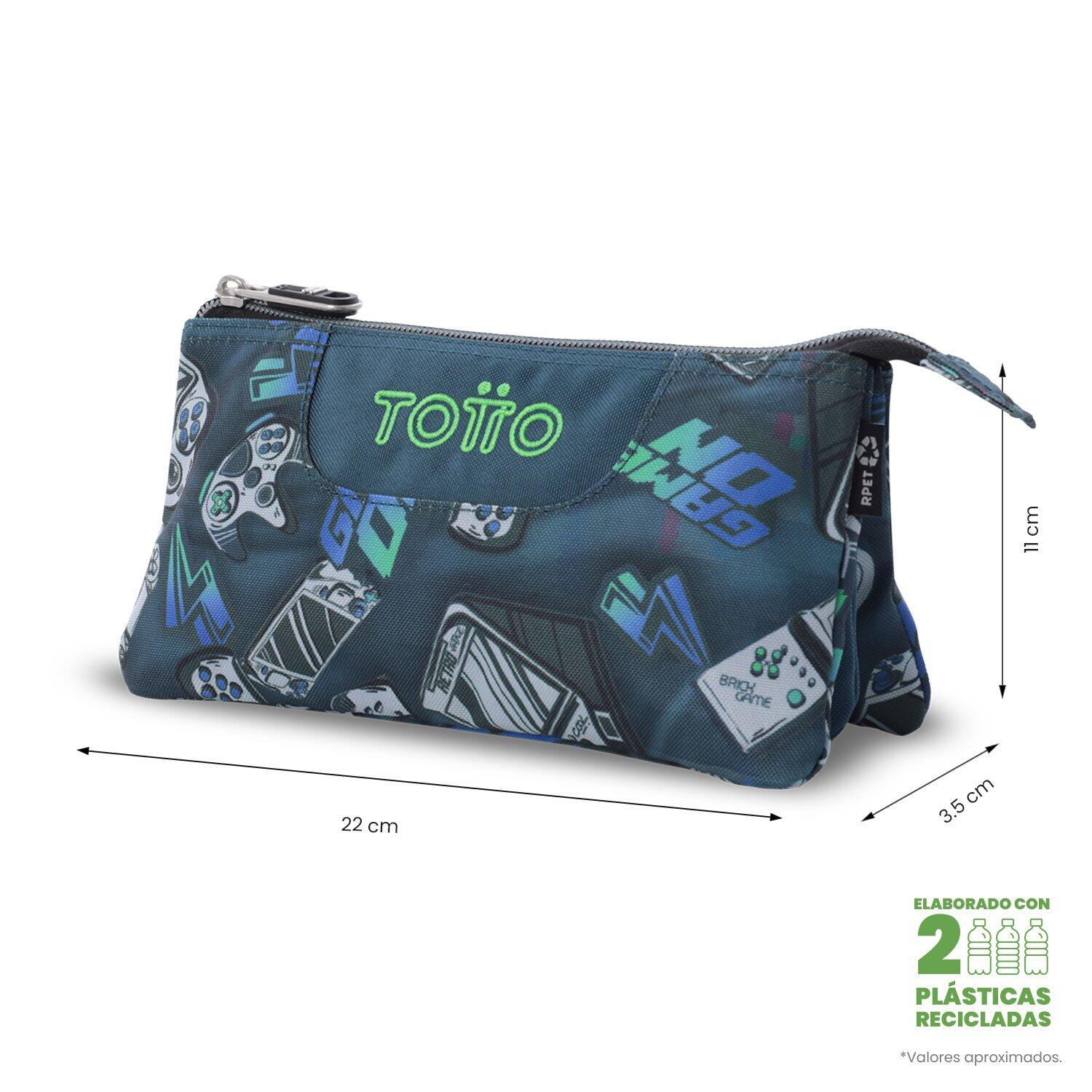 Totto Estuche escolar Tablero Videojuegos Poliéster reciclado 22 x11 x 3.5 cm 2/4