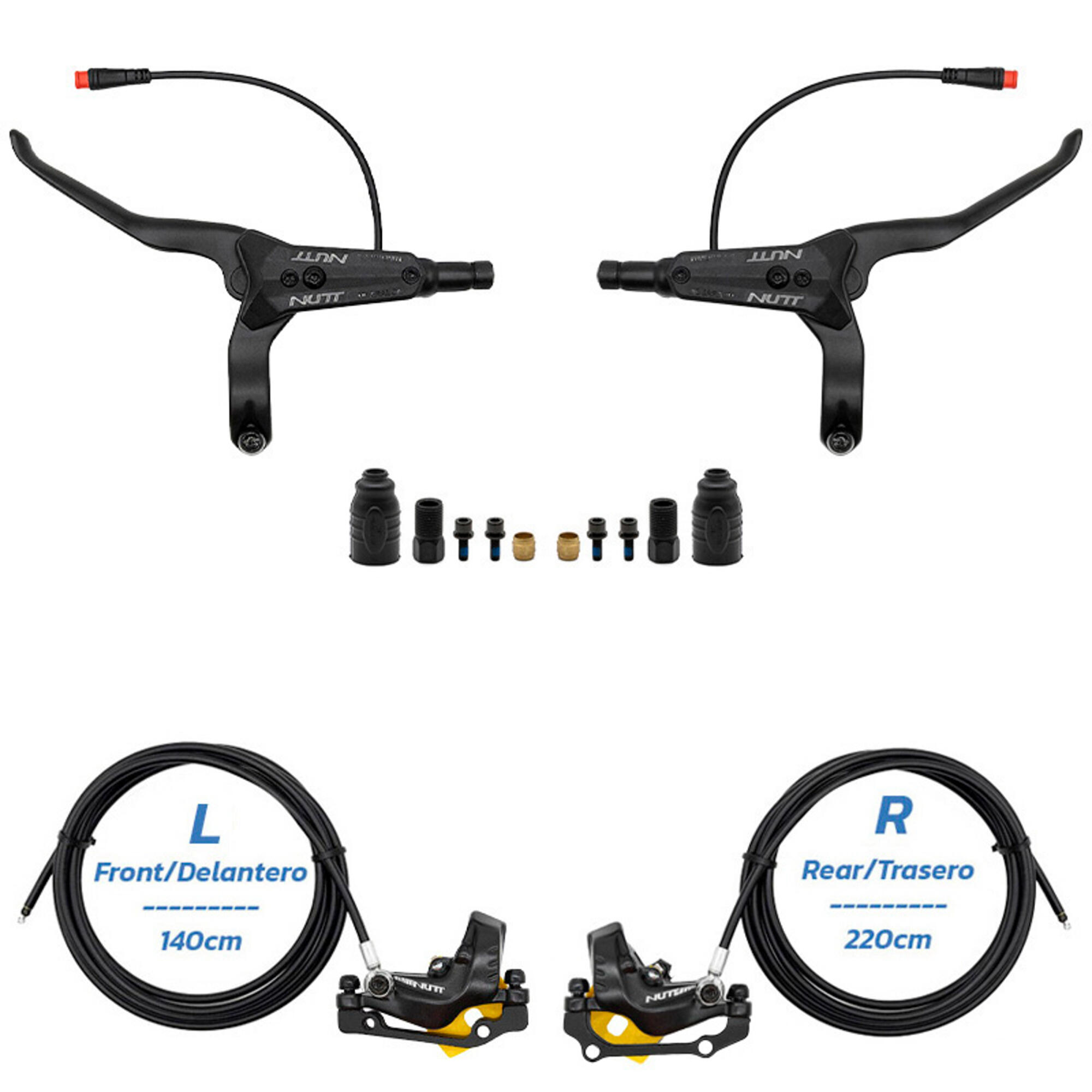 Kit de freno hidráulico negro Y5 Delantero L trasero R [NUTT] 2/5