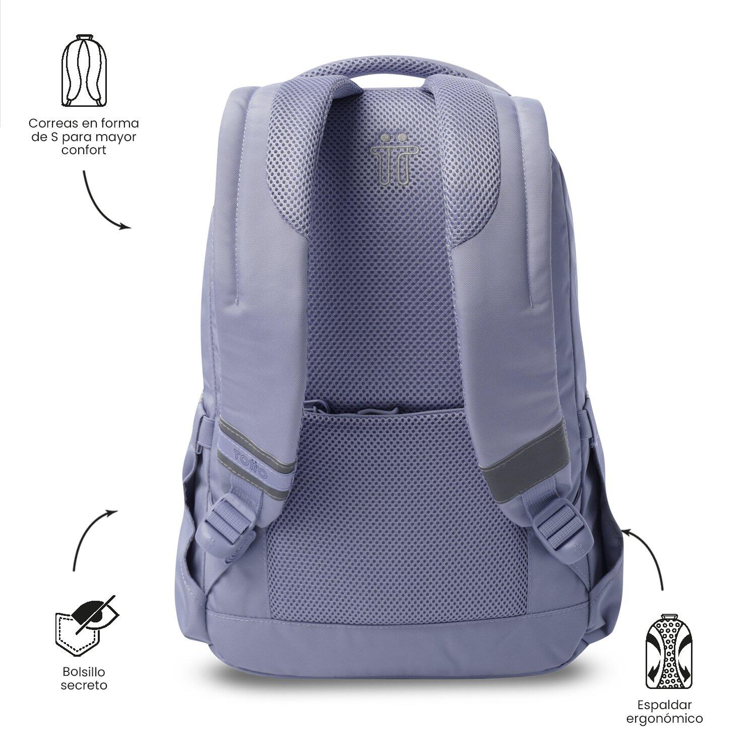 Totto Mochila urbana Misisipi Morado Poliéster reciclado 29 x42.5 x 12.5 cm 2/5