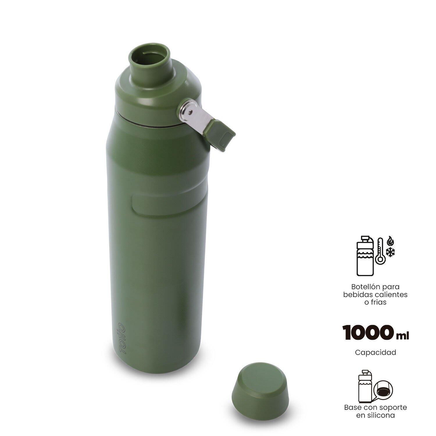Totto Botella Rune 1000 Verde Acero inoxidable 7.8 x28.5 x 7.8 cm 3/3