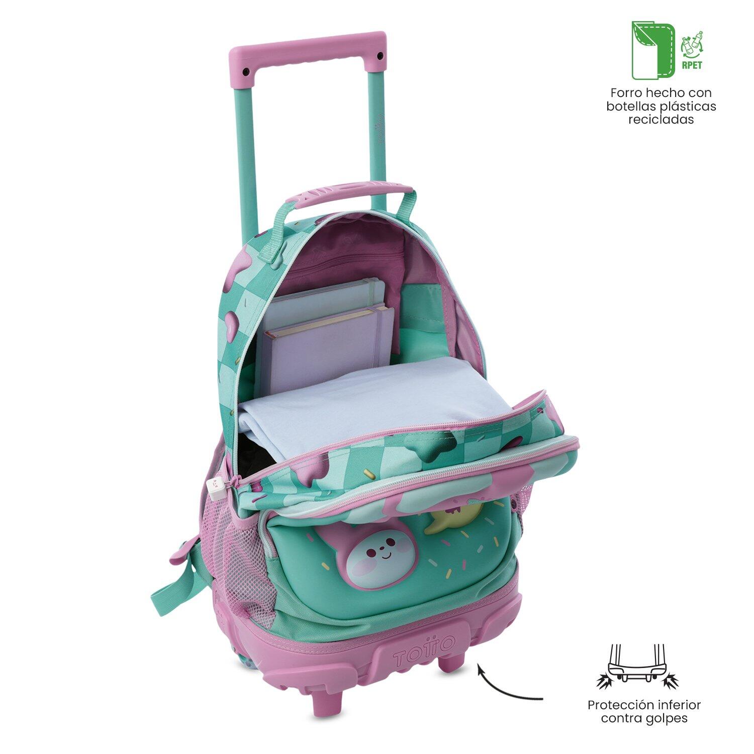 Totto Mochila infantil ruedas Bunny Pump Azul Poliéster 29.5 x41.5 x 19 cm 3/5