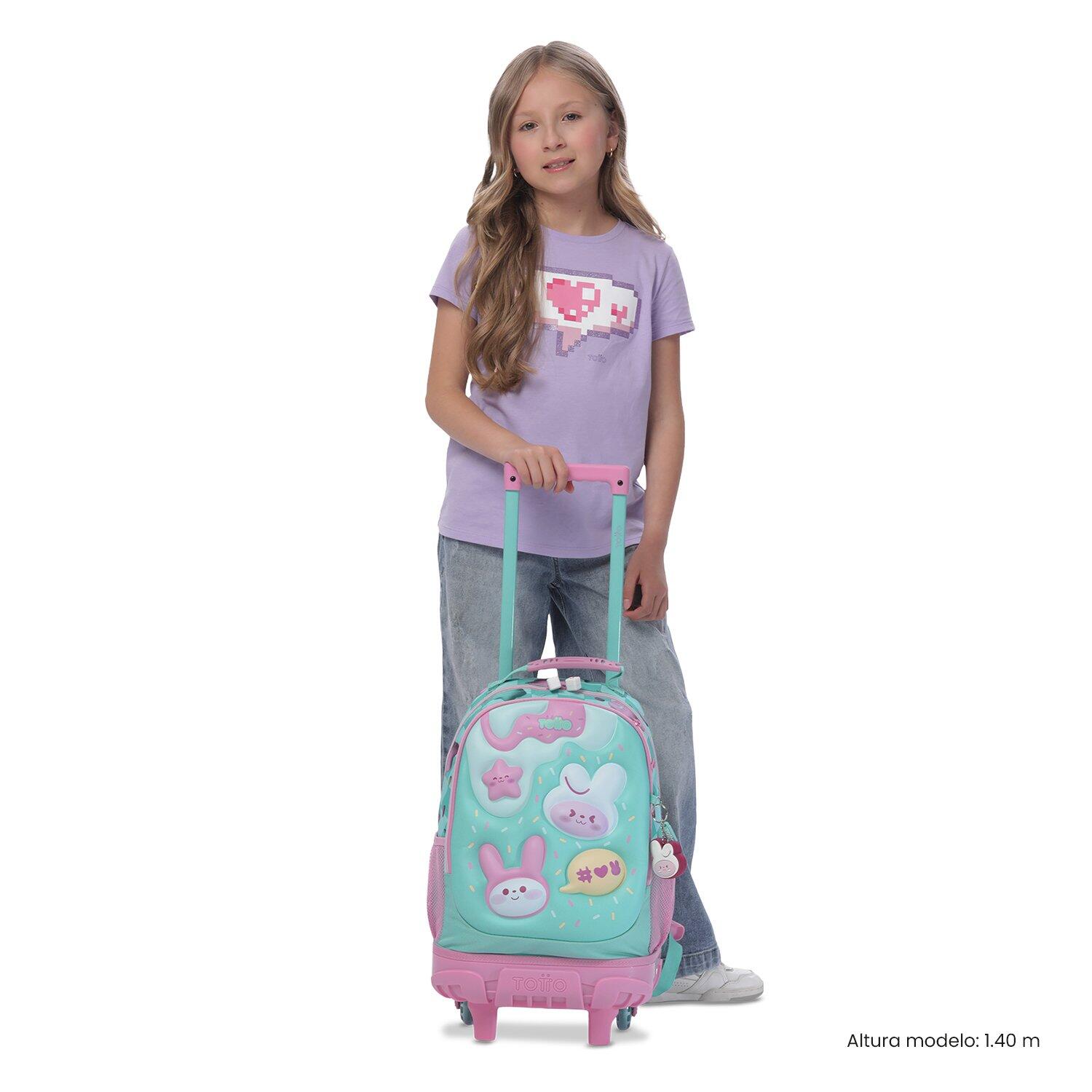 Totto Mochila infantil ruedas Bunny Pump Azul Poliéster 29.5 x41.5 x 19 cm 5/5
