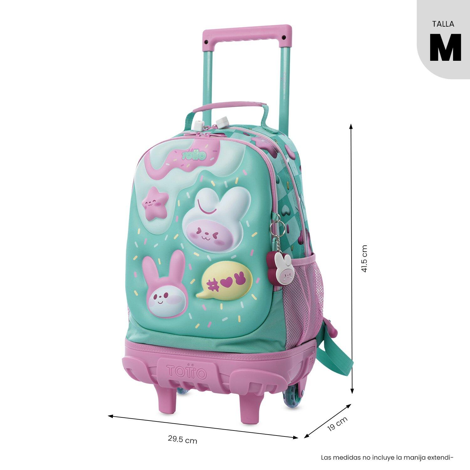 Totto Mochila infantil ruedas Bunny Pump Azul Poliéster 29.5 x41.5 x 19 cm 4/5