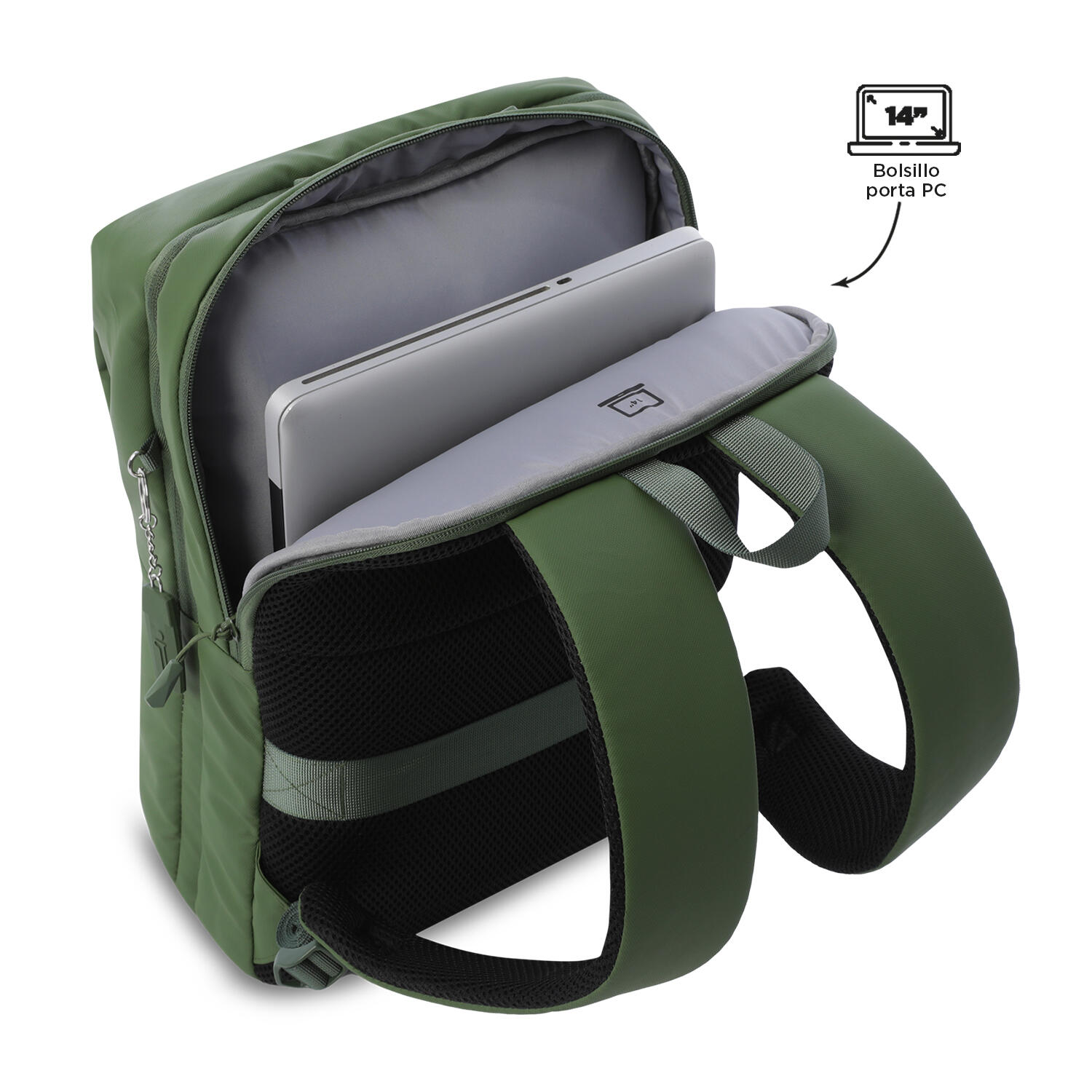 Totto Mochila ejecutiva Vania Verde Poliéster 30.5 x46.5 x 14.5 cm 5/5