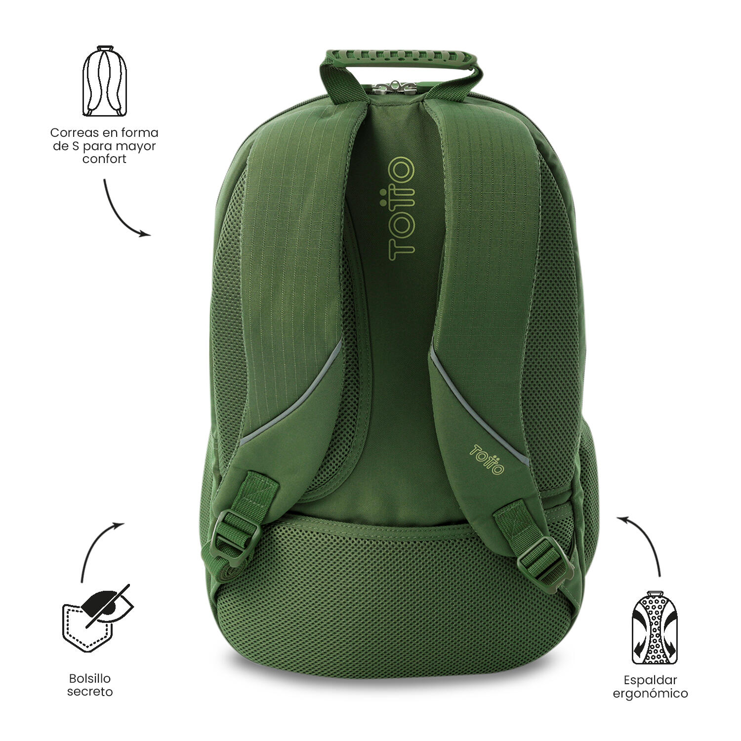Totto Mochila urbana Cambri 2.0 Garden Green/Tarragon Poliéster reciclado 30.5 4/5