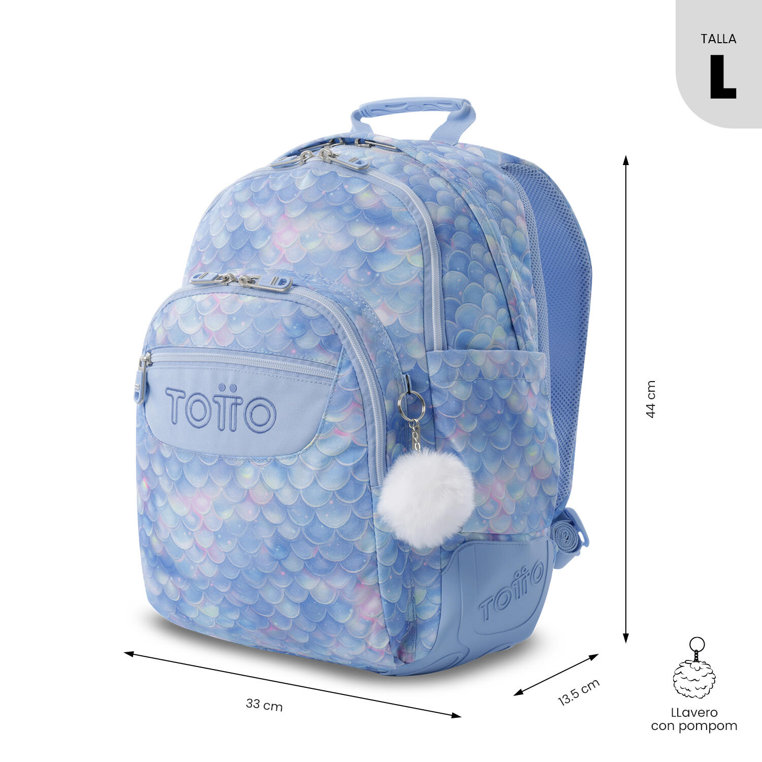 Totto Mochila escolar Rayol Escamas Poliéster reciclado 33 x44 x 13.5 cm 3/5