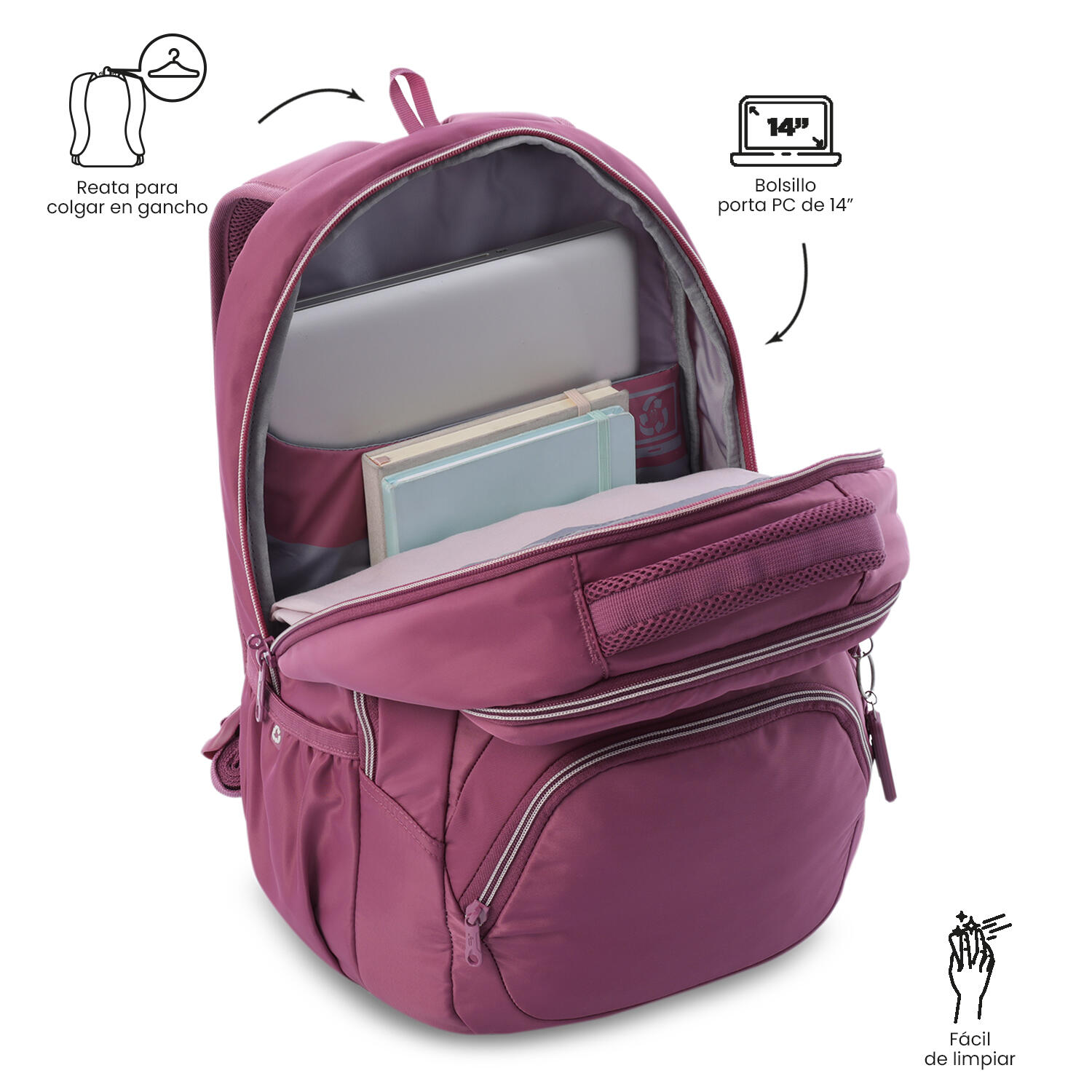 Totto Mochila urbana Tracer 4 Hushed Violet Poliéster reciclado 31.5 x44.5 x 17 5/5