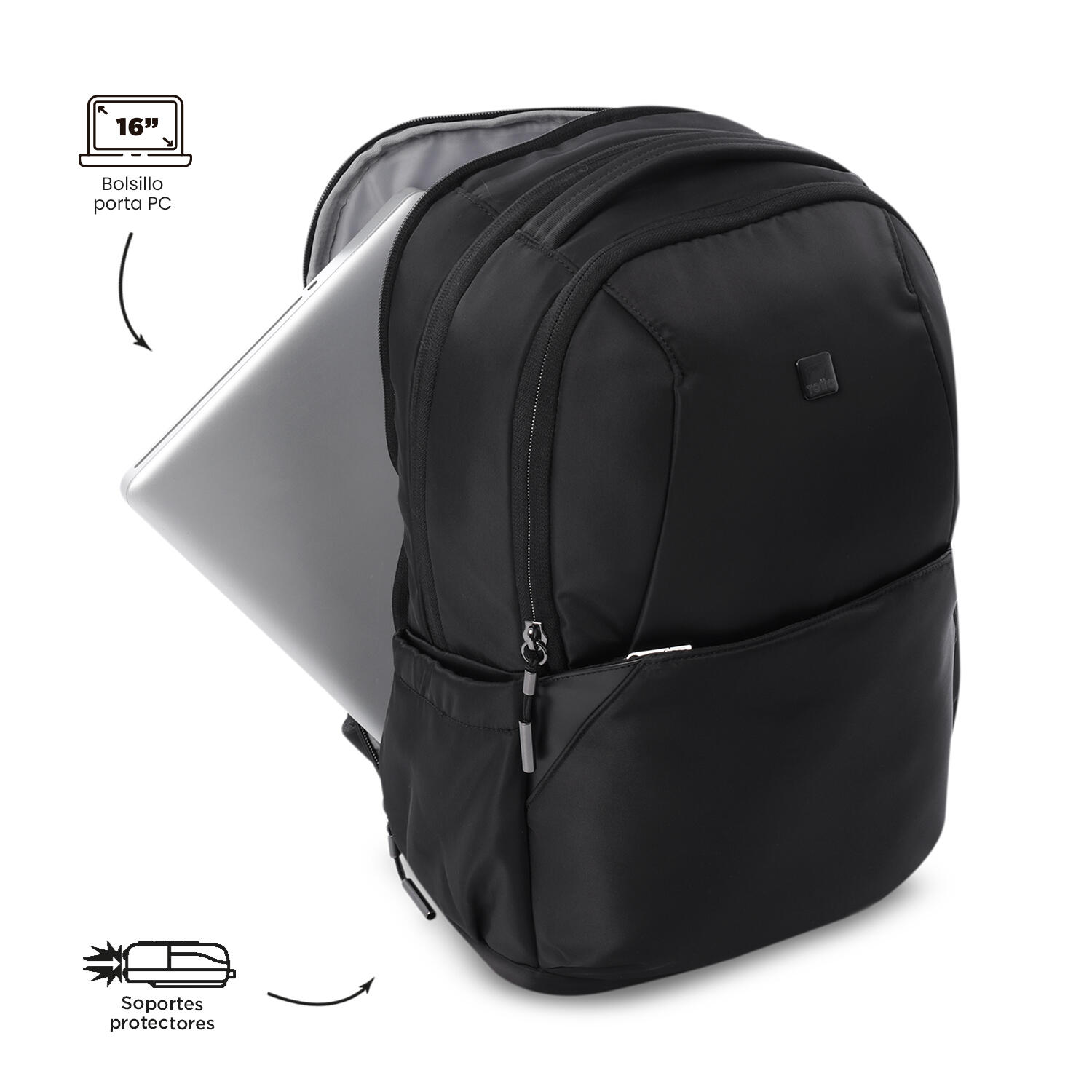 Totto Mochila ejecutiva Roxanne Negro Poliéster 28.5 x45 x 15 cm 5/5