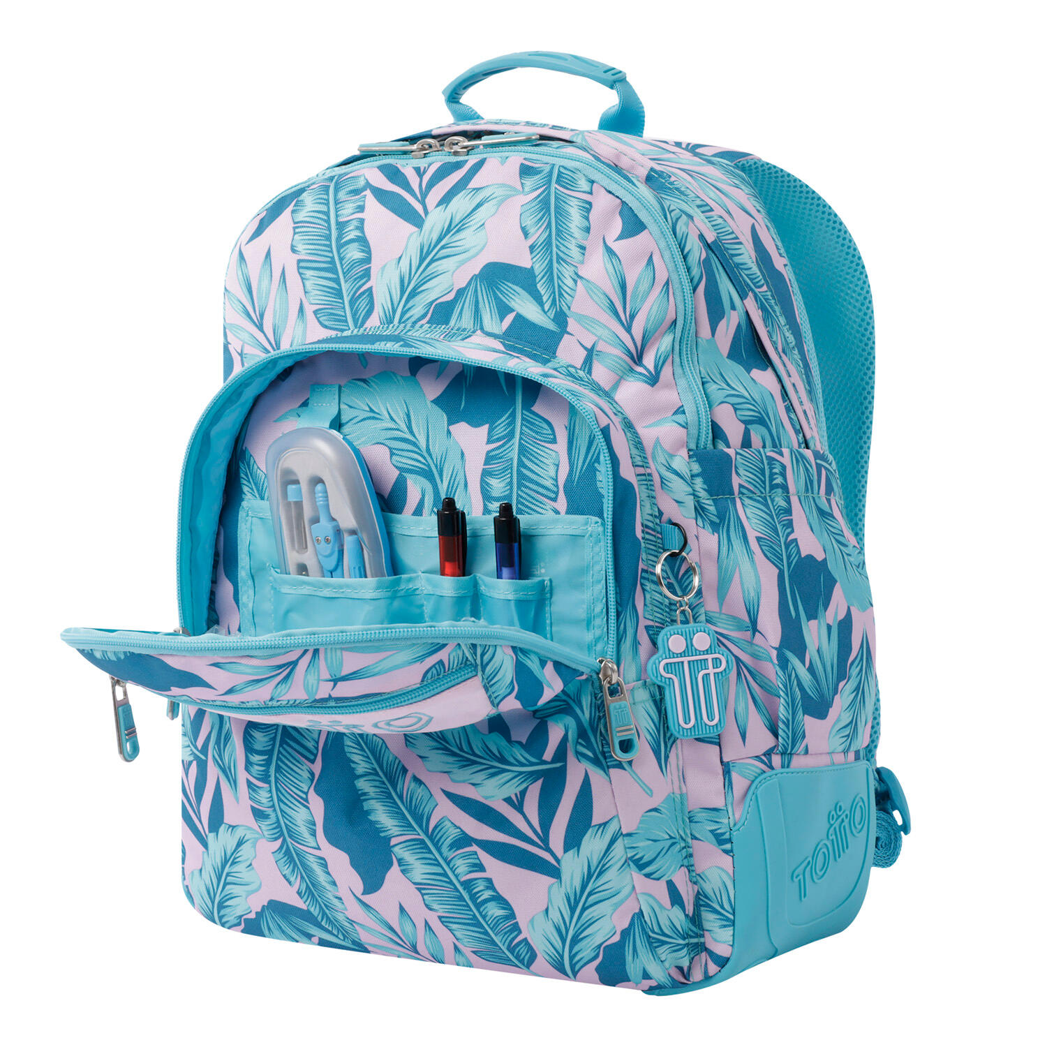 Totto Mochila escolar Crayoles Plantas tropicales Poliéster 33 x44 x13.5 cm 5/5